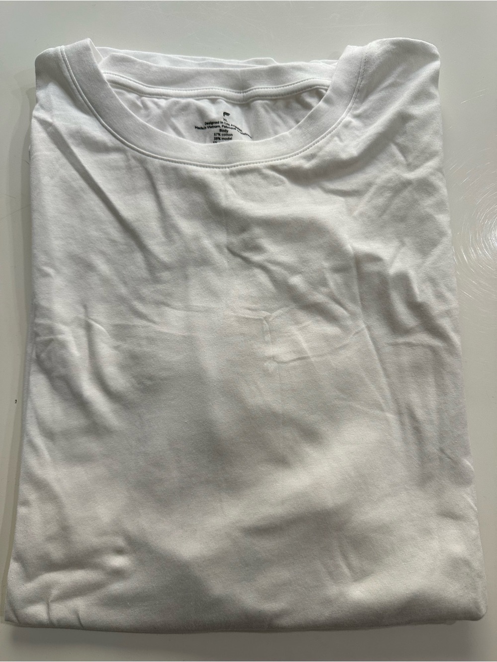 Fabletics Men's The 24-7 Tee White Performance Short Sleeve T-Shirt Size XL